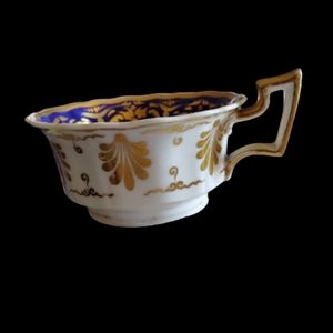 1820's Ridgeway Teacup Blue and Gilt Flower Design, Regency Ca